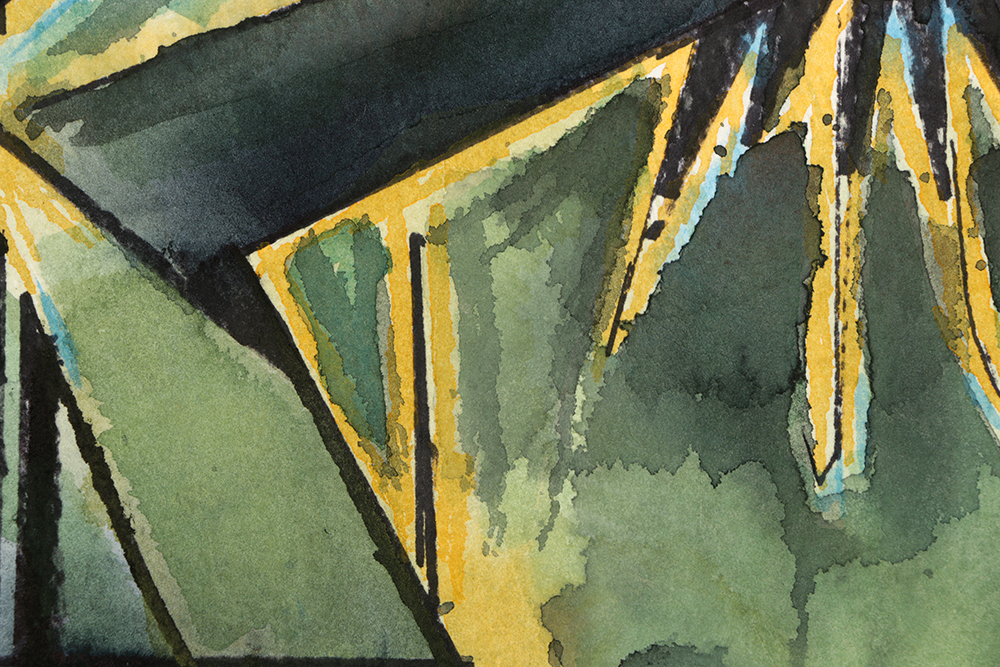 Ricardo Morin Ink and Watercolor Painting on Paper