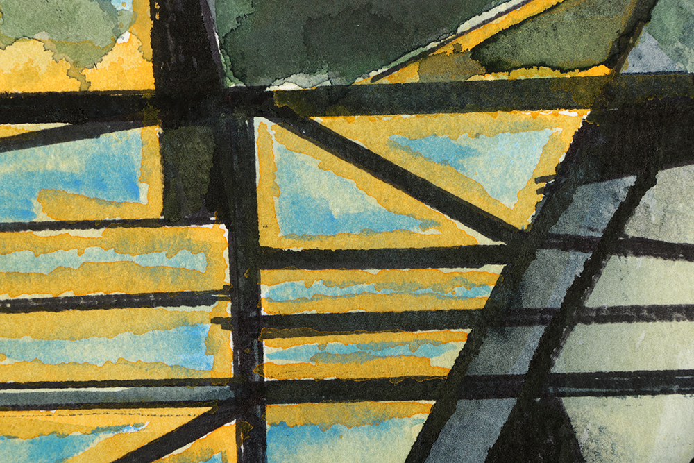 Ricardo Morin Ink and Watercolor Painting on Paper