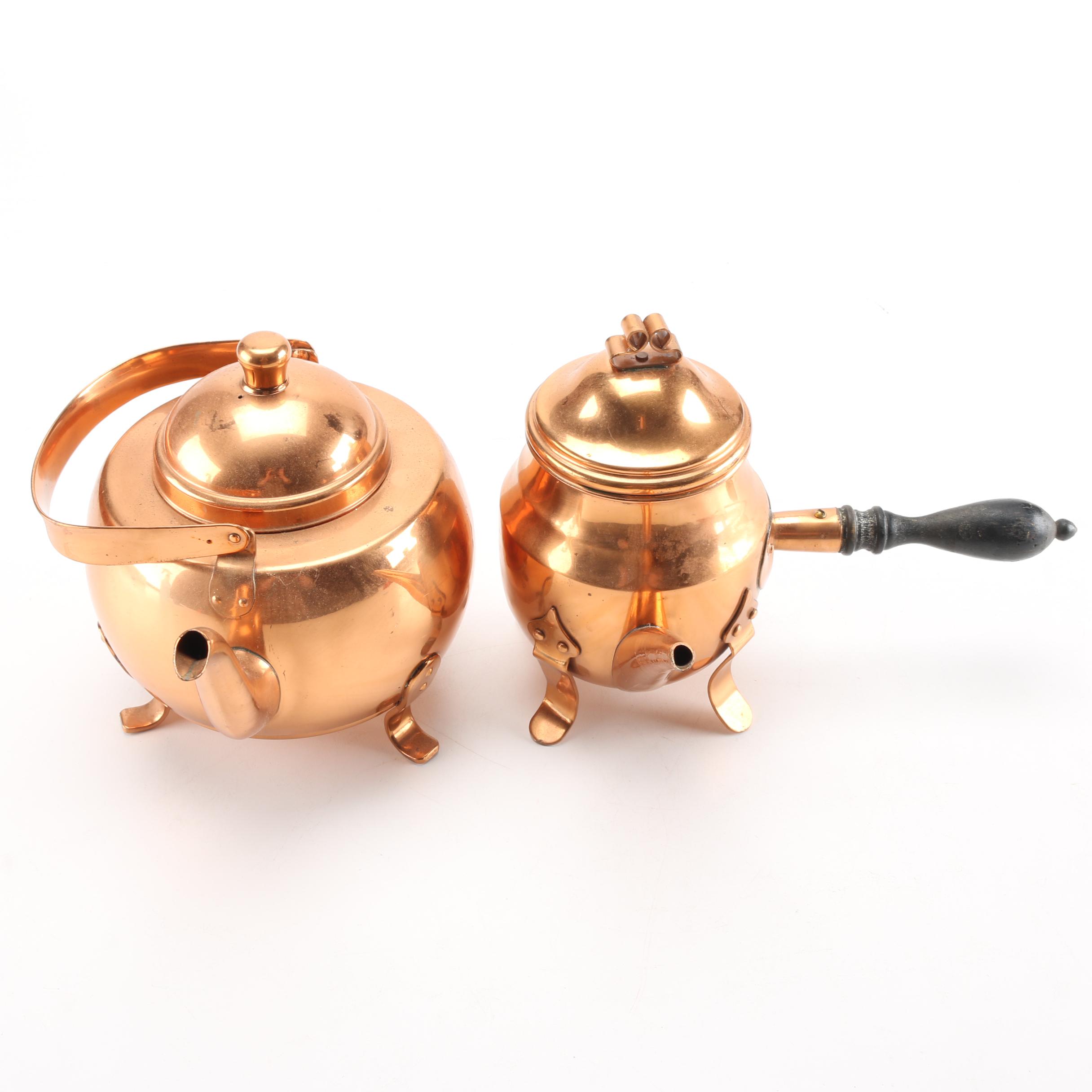 Pair of Brass Teapots