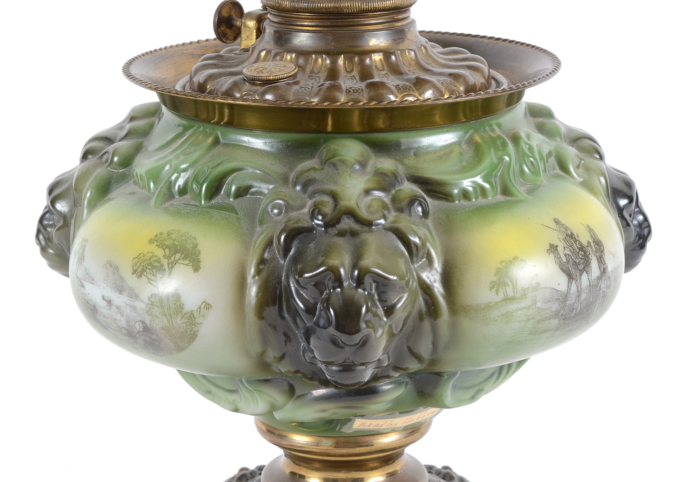 Lion Head Oil Parlor Lamp by Consolidated