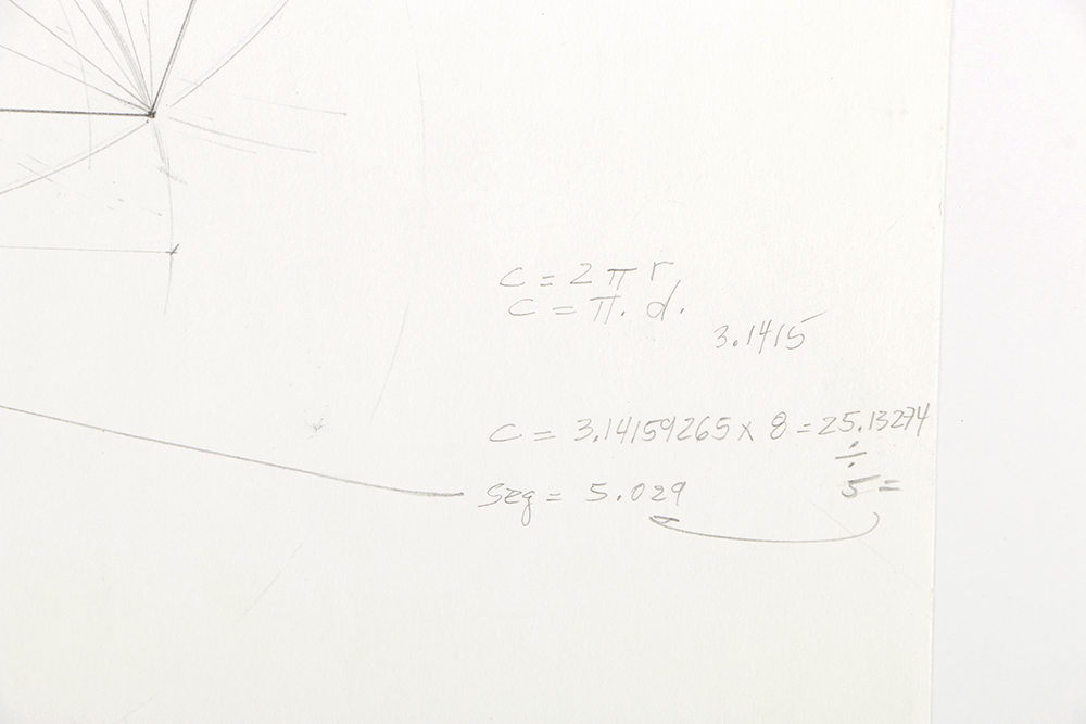 Ricardo Morin Graphite Drawing on Paper Geometric Study