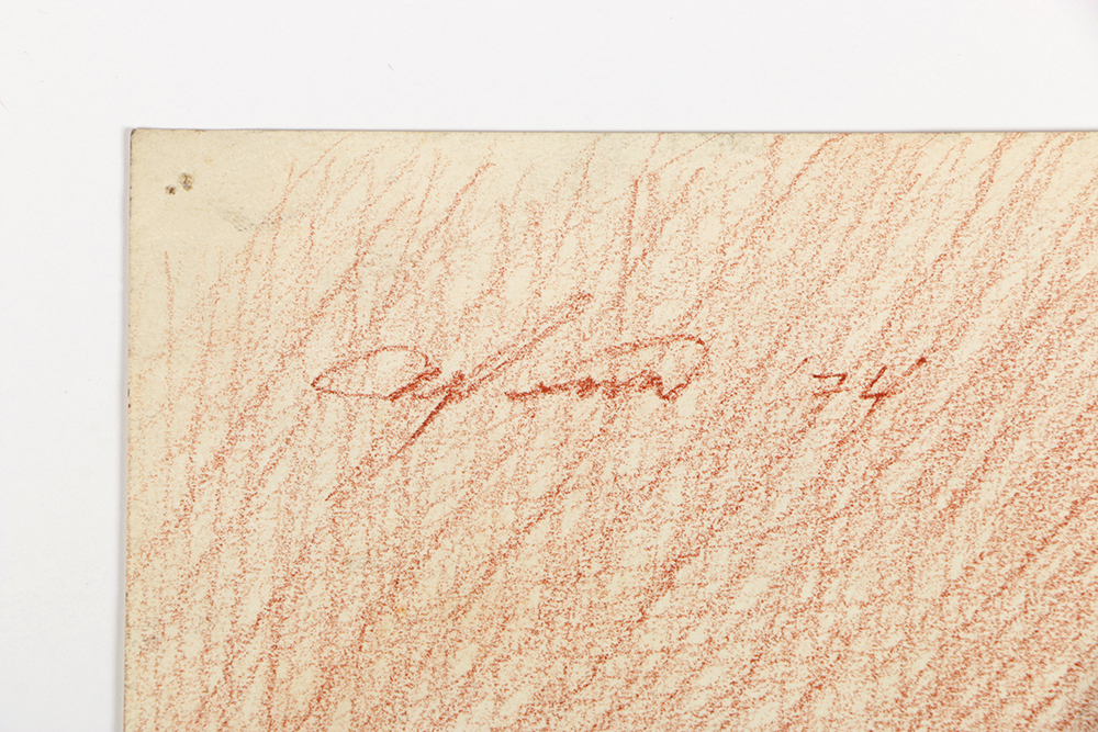 Ricardo Morin Sanguine Portrait on Paper "Teenager2"