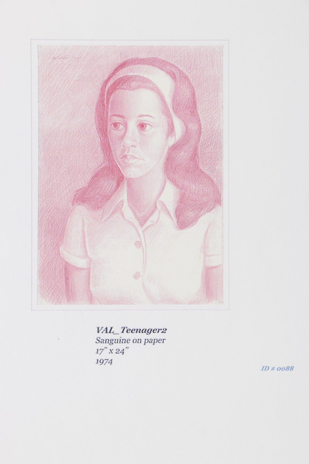 Ricardo Morin Sanguine Portrait on Paper "Teenager2"