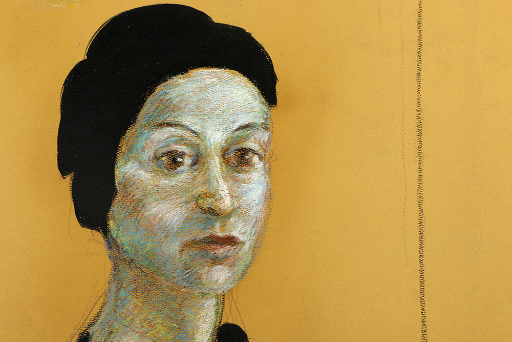 Ricardo Morin Ink and Pastel Drawing on Paper "Maternity"