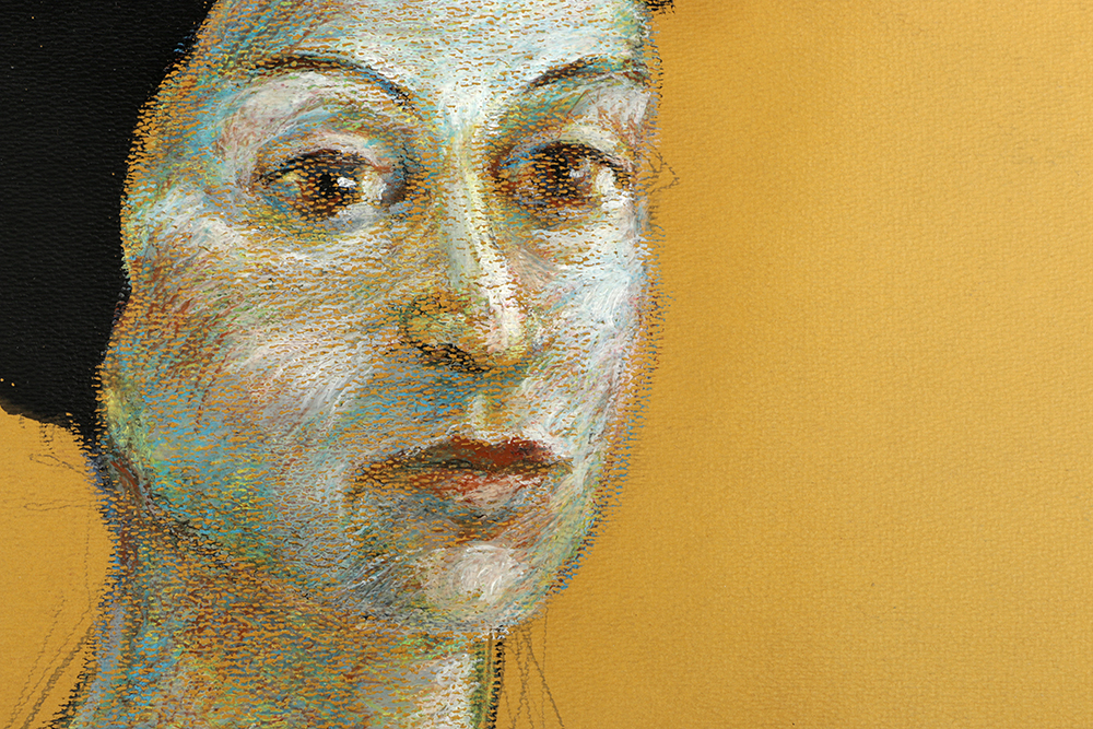 Ricardo Morin Ink and Pastel Drawing on Paper "Maternity"