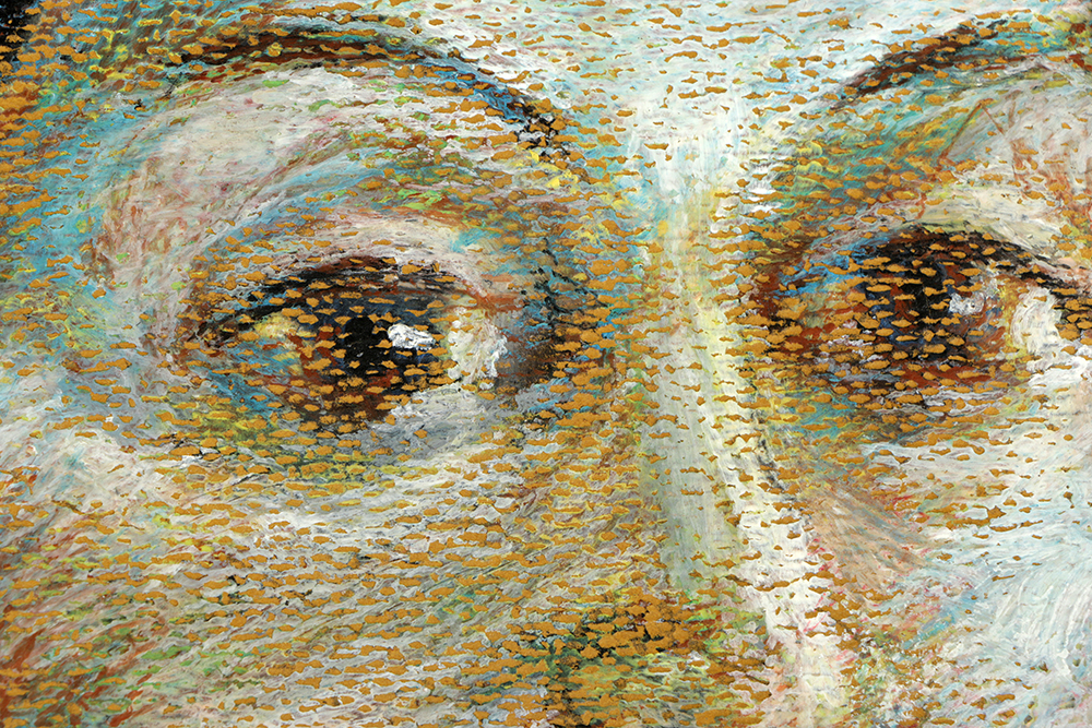 Ricardo Morin Ink and Pastel Drawing on Paper "Maternity"