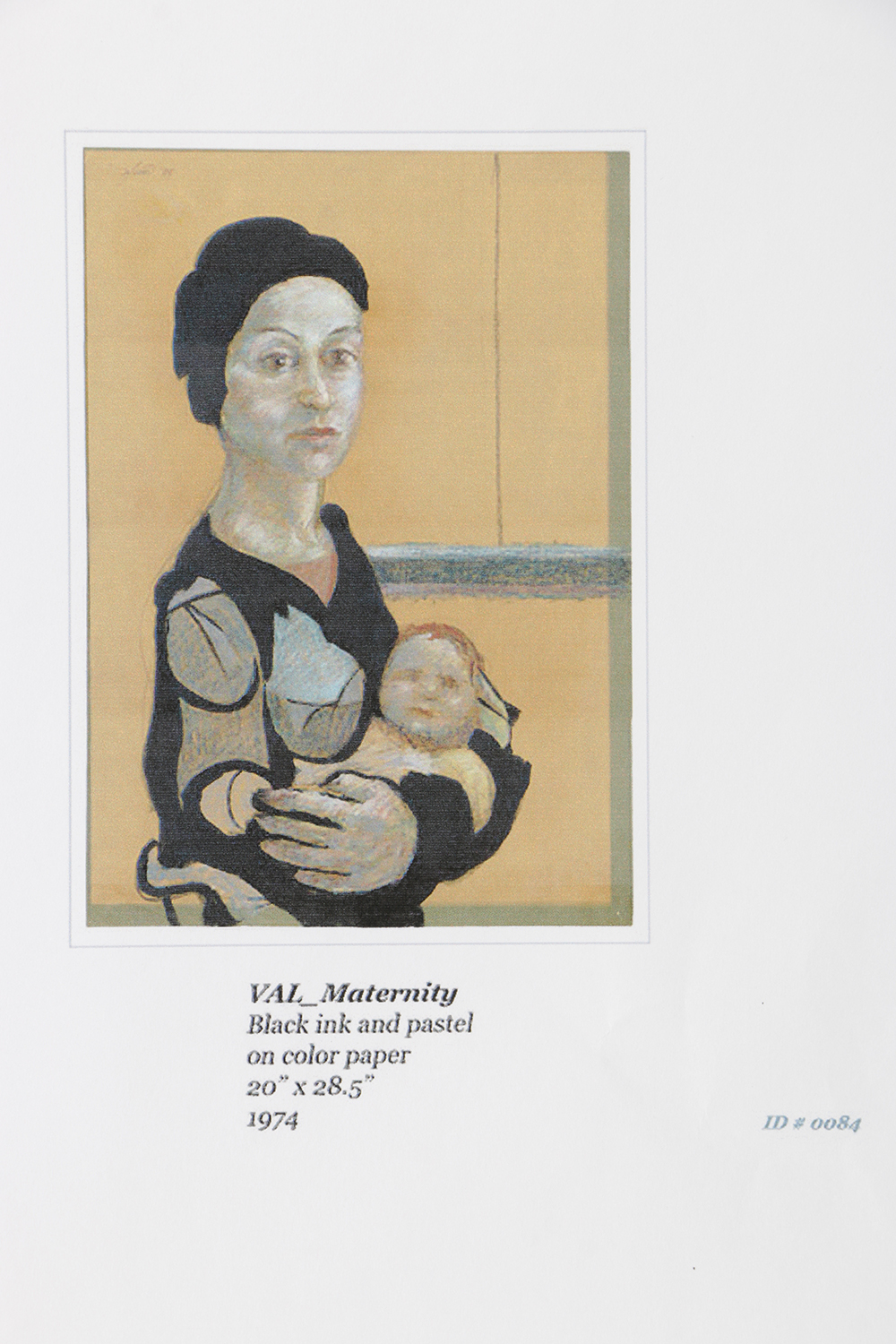 Ricardo Morin Ink and Pastel Drawing on Paper "Maternity"