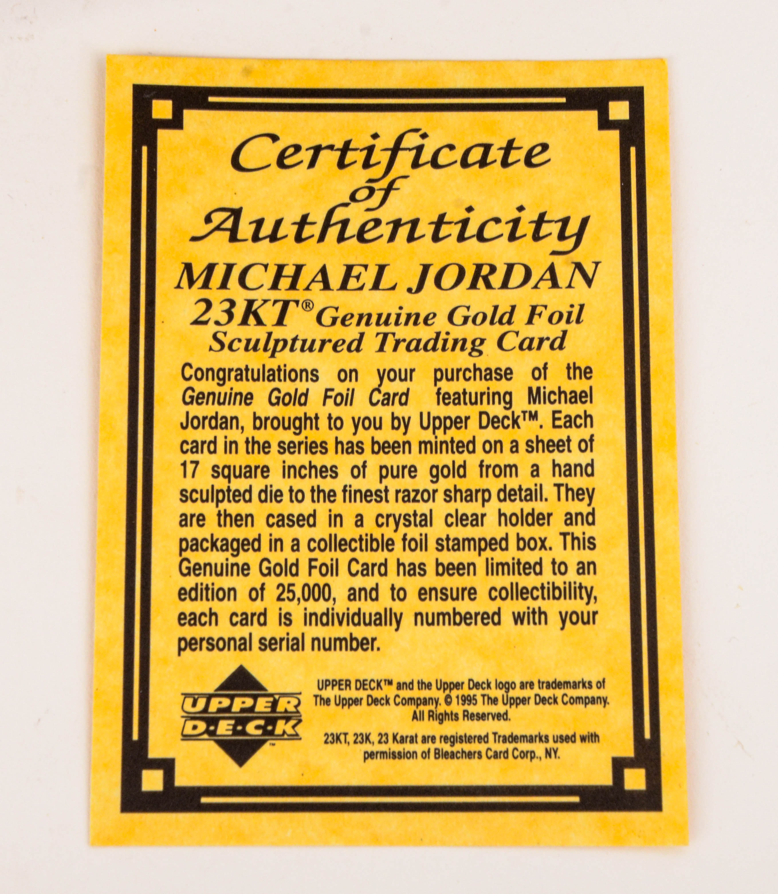 Michael Jordan 23K Gold Foil Sports Card