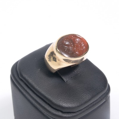 14K Gold and Onyx Roman Intaglio Ring 14K Gold and Onyx Roman Intaglio Ring