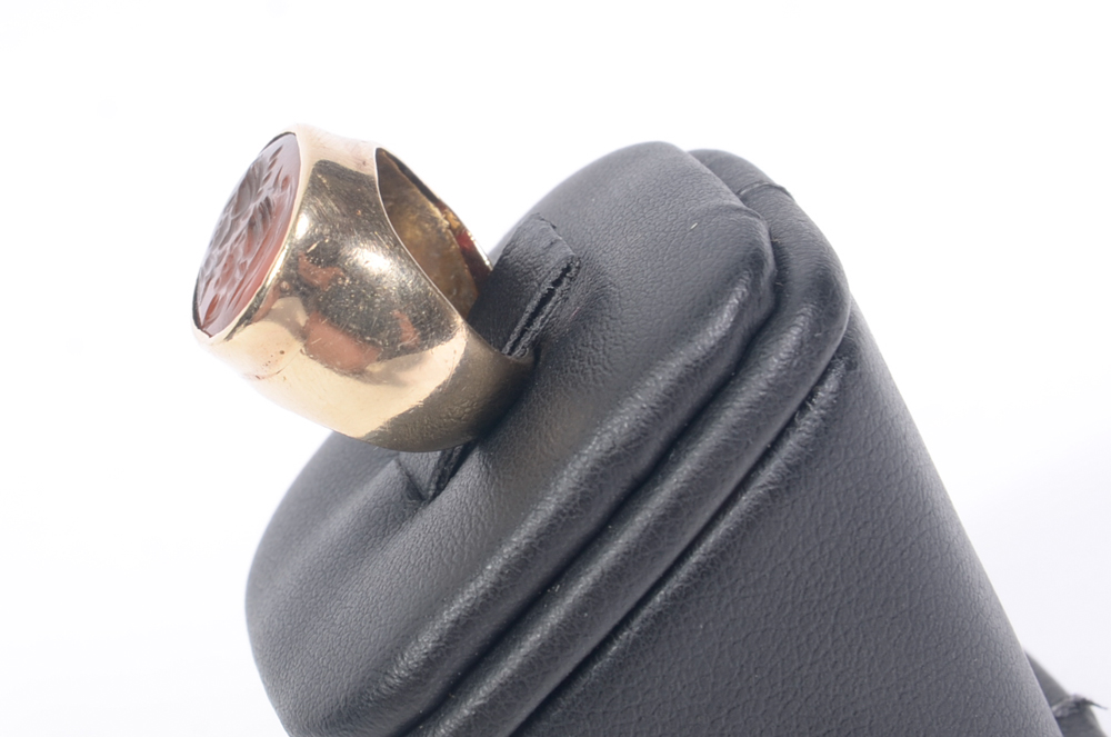 14K Gold and Onyx Roman Intaglio Ring