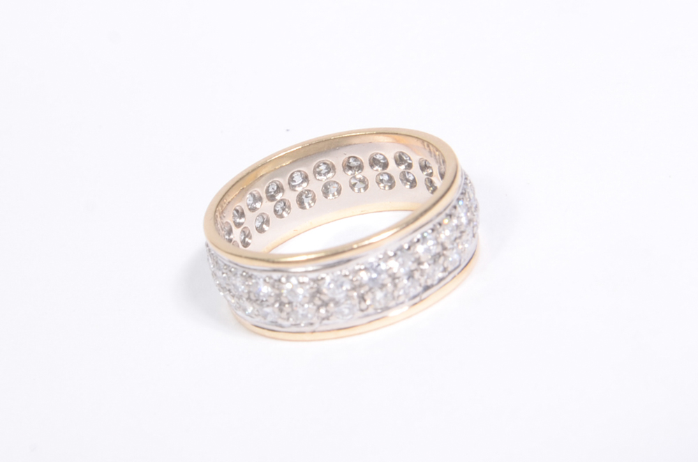 14K Gold and Diamond Eternity Band