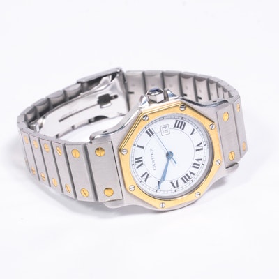Men's Cartier Santos 18K Gold and Stainless Watch Men's Cartier Santos 18K Gold and Stainless Watch