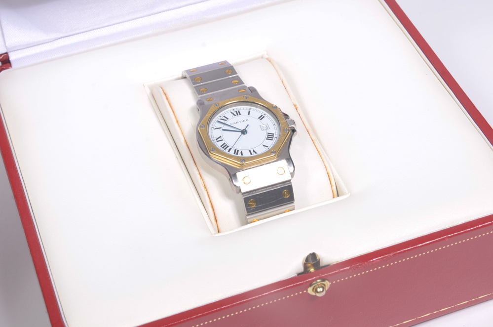 Men's Cartier Santos 18K Gold and Stainless Watch