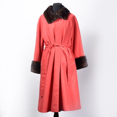 Black Diamond Mink Trimmed Coat with Full Removable Mink Lining. Black Diamond Mink Trimmed Coat with Full Removable Mink Lining.