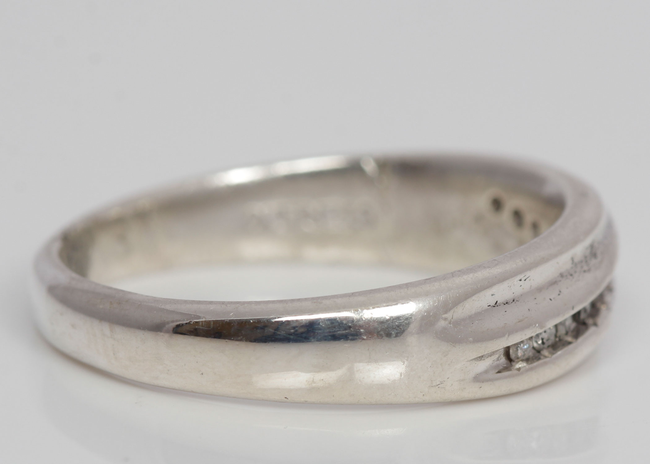 Mens Sterling Silver Diamond Band