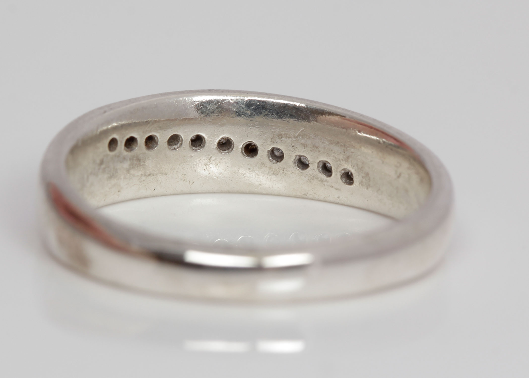 Mens Sterling Silver Diamond Band