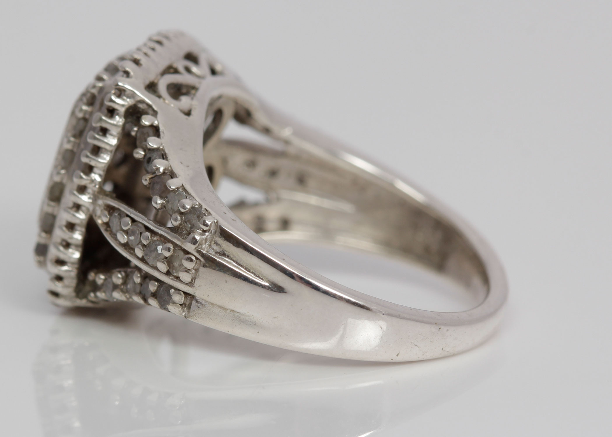 Sterling Silver 0.90 CTW Diamond Ring