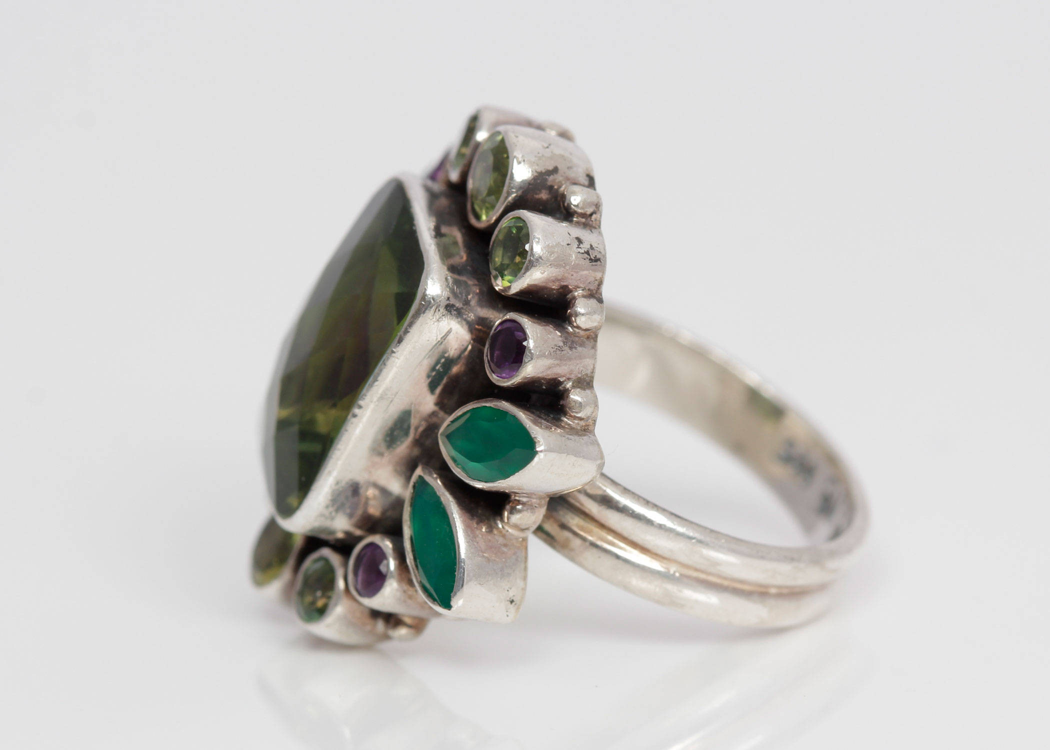 Nicky Butler Sterling Silver Mystic Quartz and Gemstone Ring