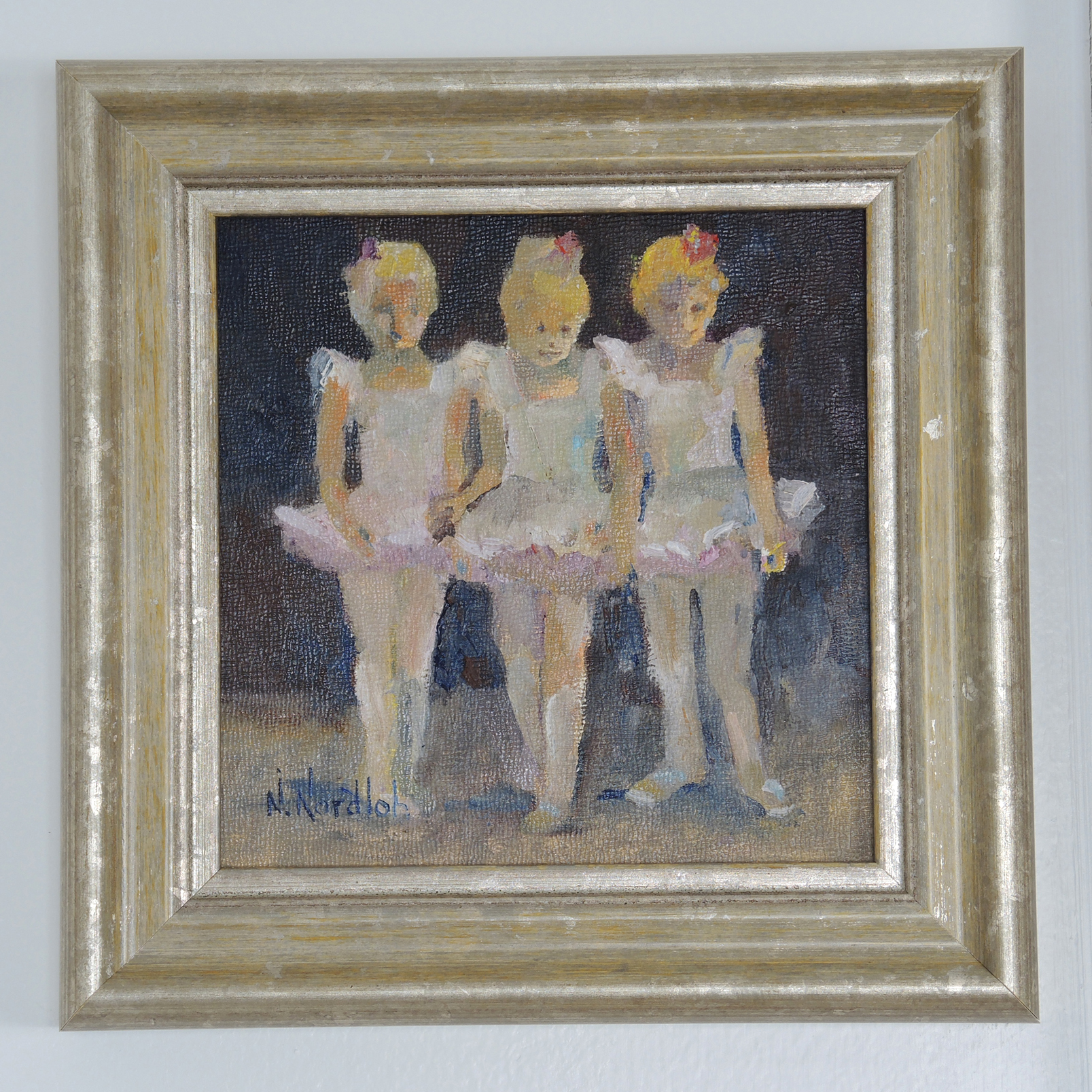 Nancy Nordloh Neville Original Miniature Oil Painting of Ballerinas