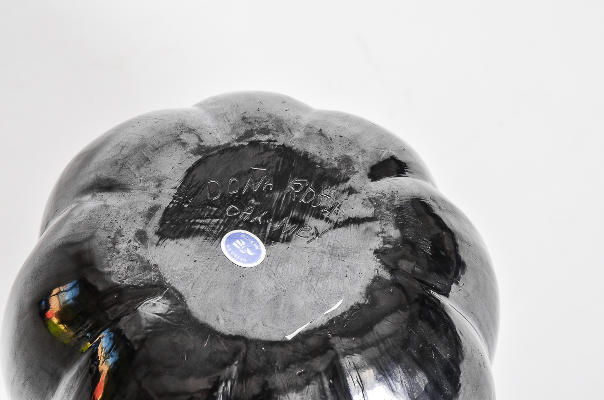 Doña Rosa Signed Black Pottery Vase