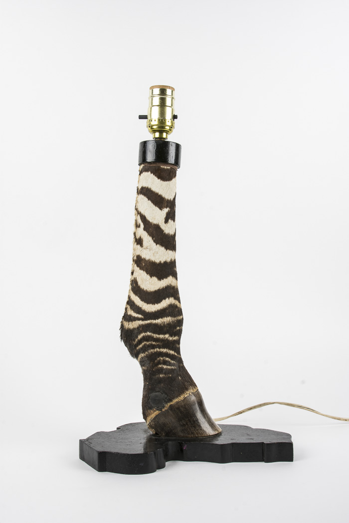 Taxidermy Zebra Leg Lamp