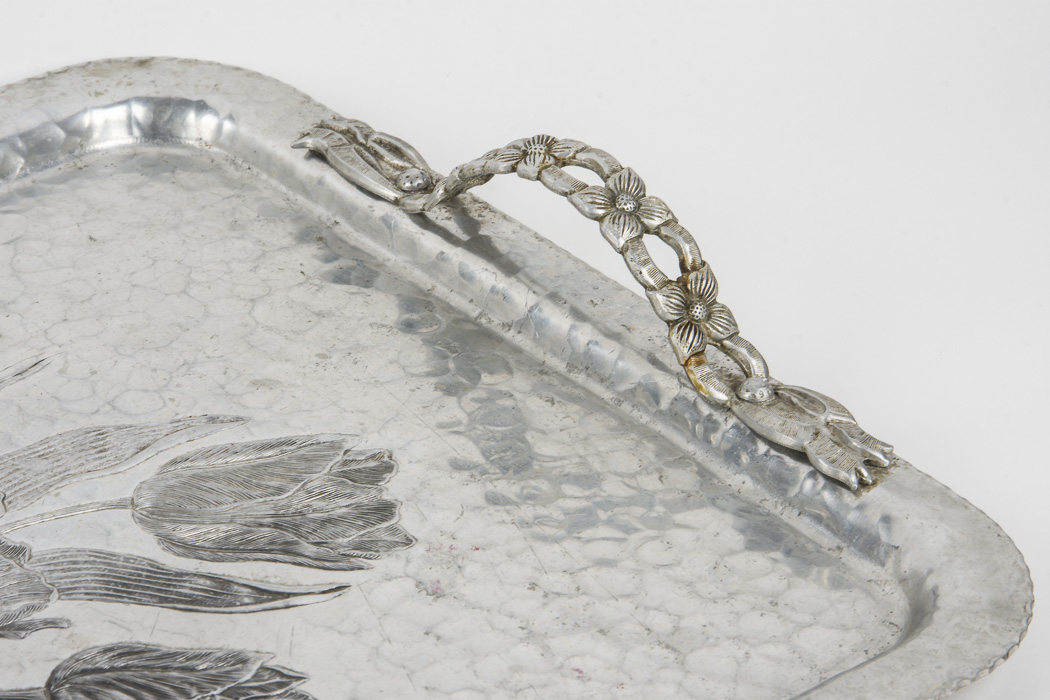 Rodney Kent Hand Wrought Aluminum Pitcher and Tray