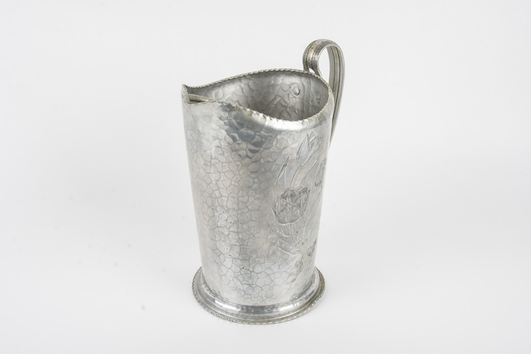 Rodney Kent Hand Wrought Aluminum Pitcher and Tray