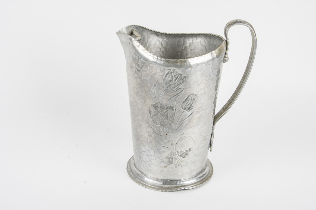 Rodney Kent Hand Wrought Aluminum Pitcher and Tray