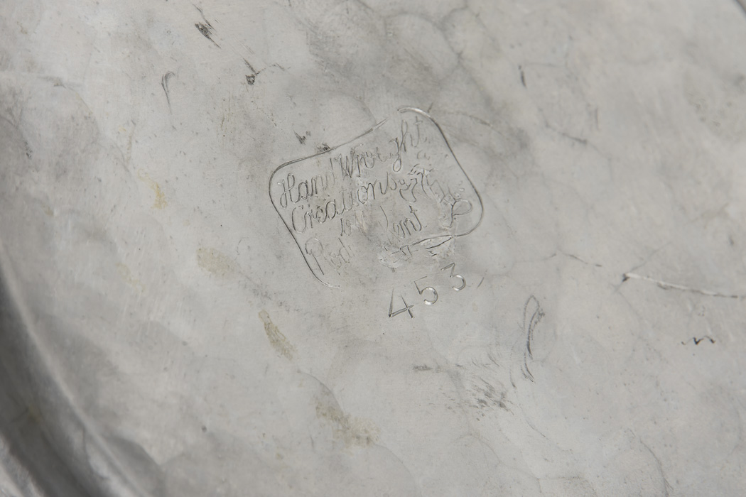 Rodney Kent Hand Wrought Aluminum Pitcher and Tray