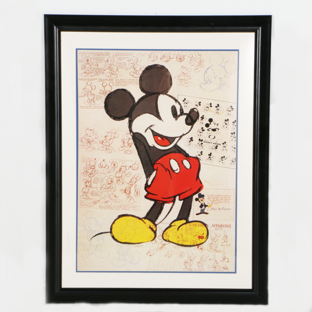 Mickey Mouse Sketches Framed Offset Lithograph