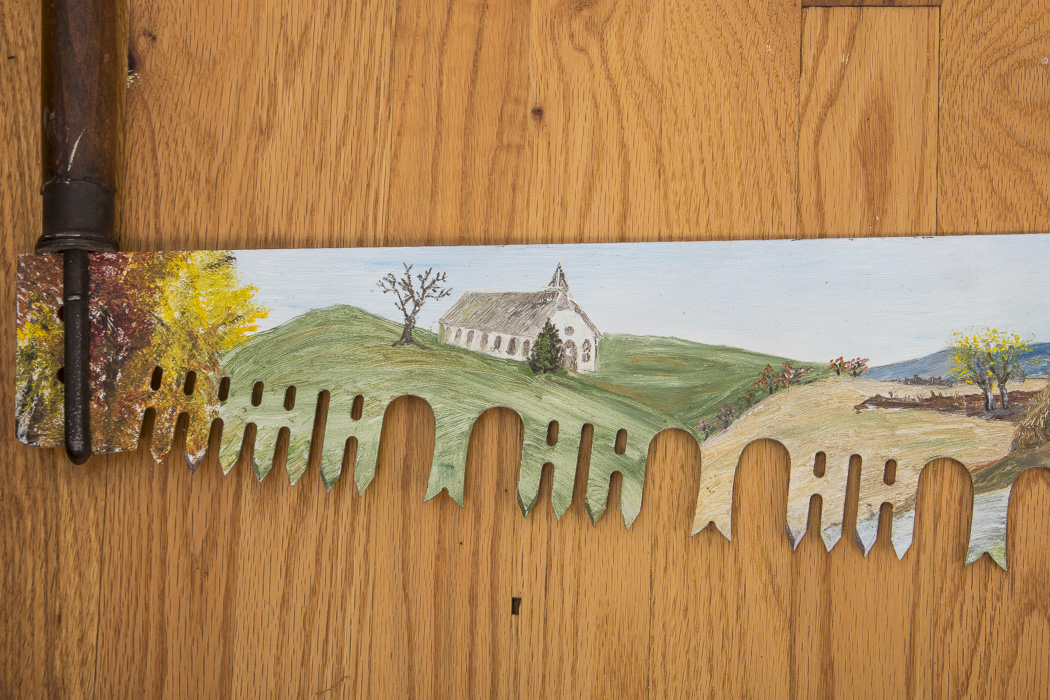 Vintage Hand-Painted Two Man Hand Saw