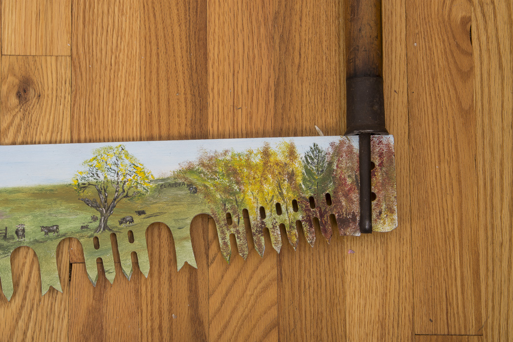 Vintage Hand-Painted Two Man Hand Saw