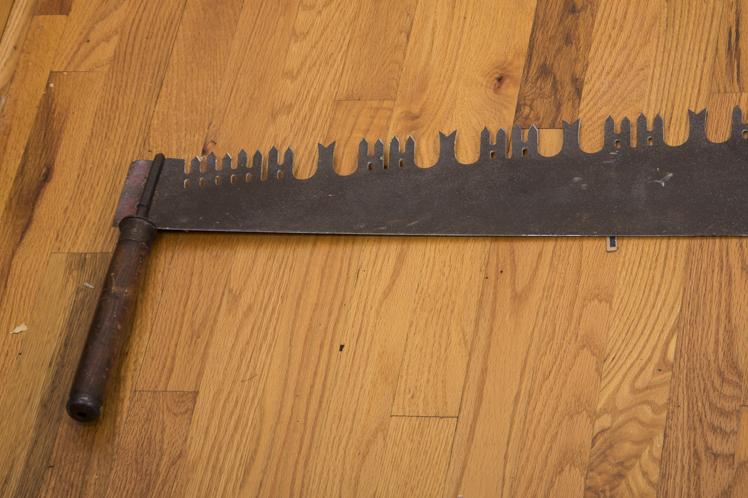 Vintage Hand-Painted Two Man Hand Saw