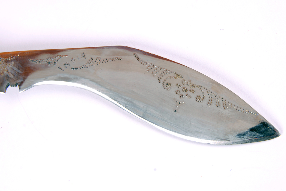 Indian Kukri Knife with Karda and Chakmak in Leather Sheath