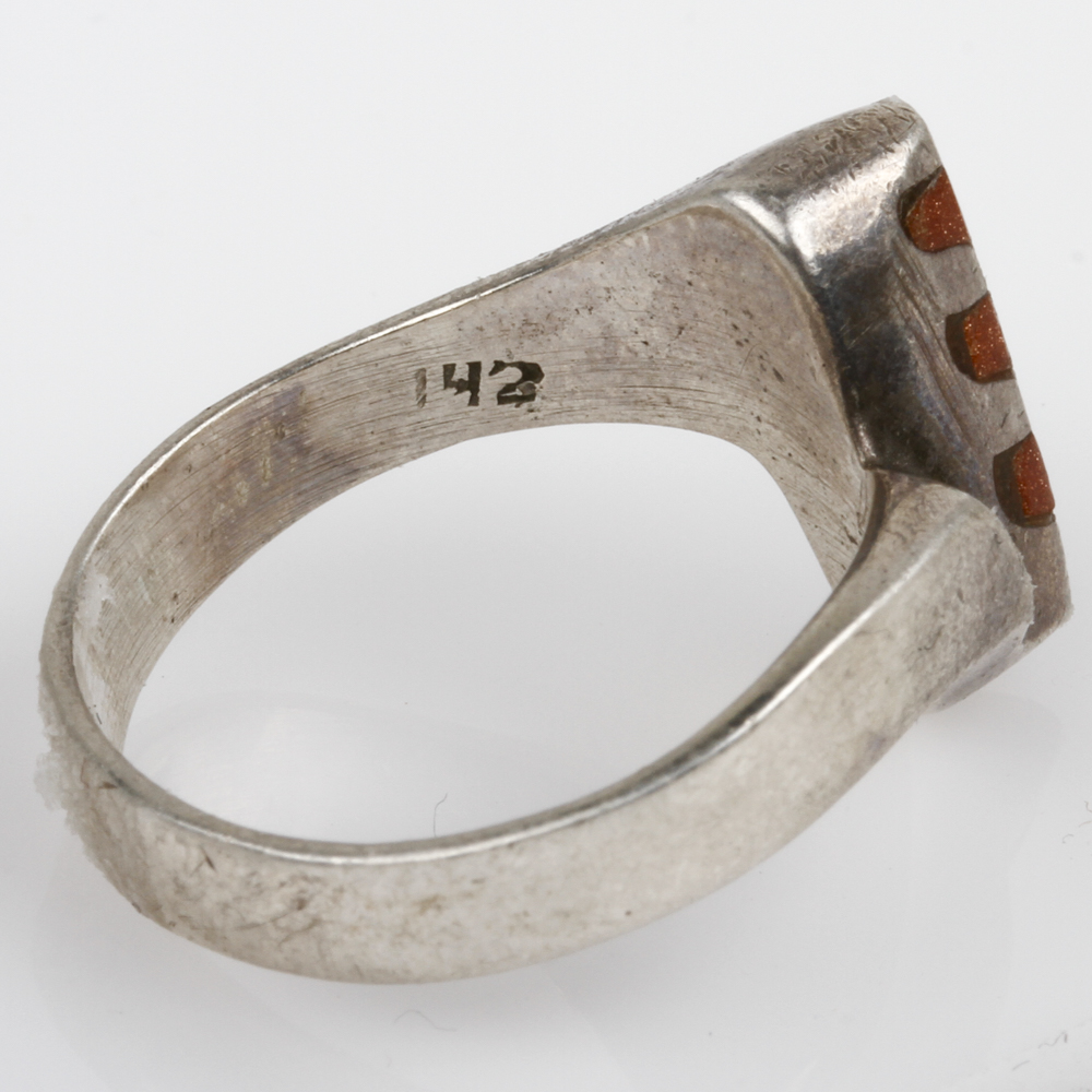 Collection of Inlaid Sterling Silver Rings