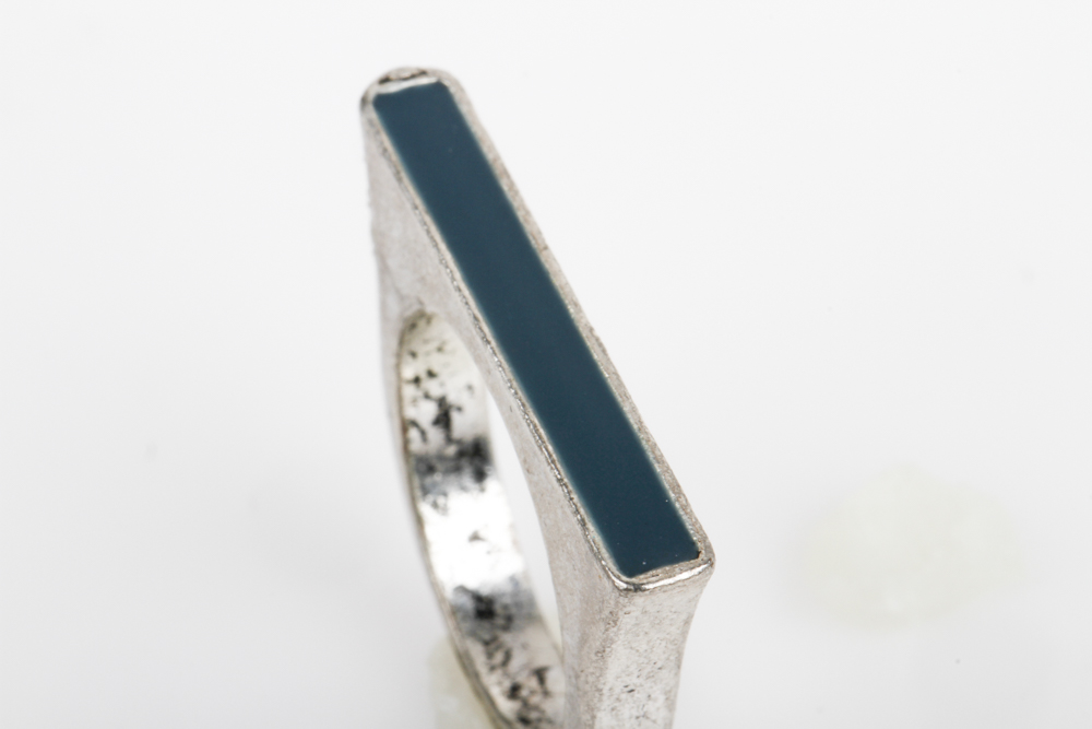 Collection of Inlaid Sterling Silver Rings