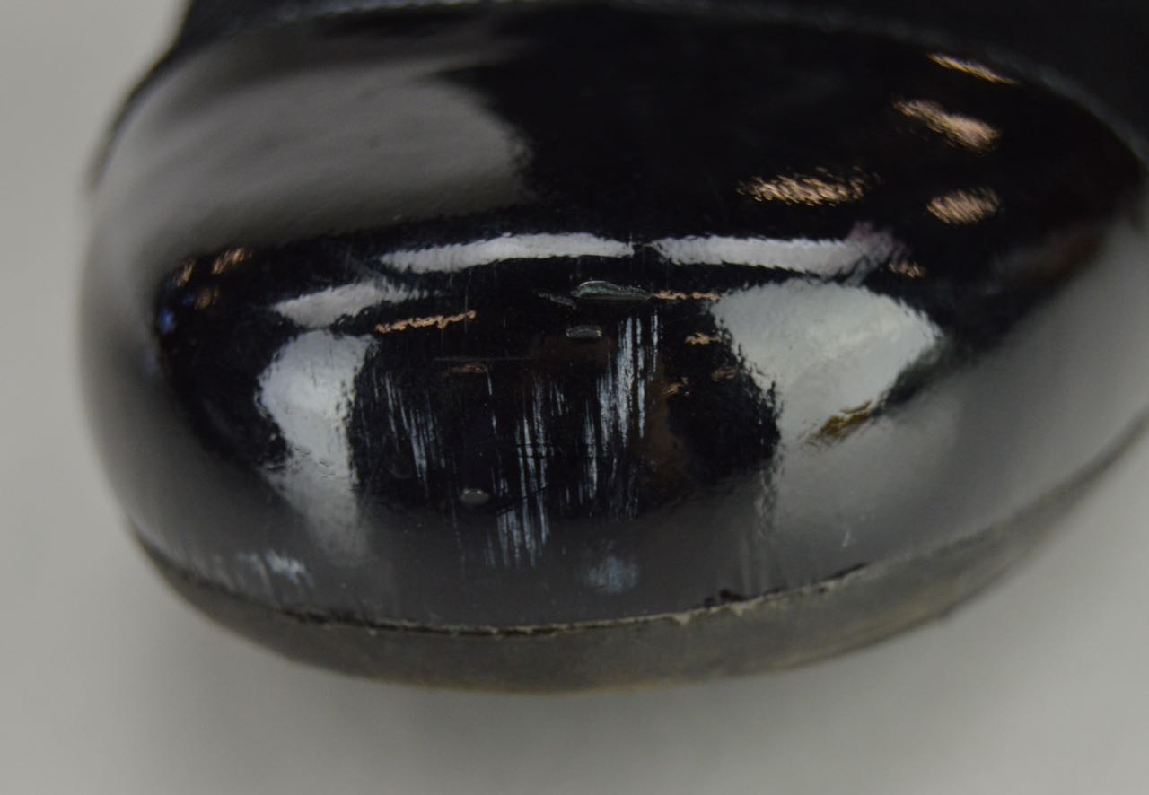 Chanel Black Pony Hair Boots with Patent Leather Cap Toes