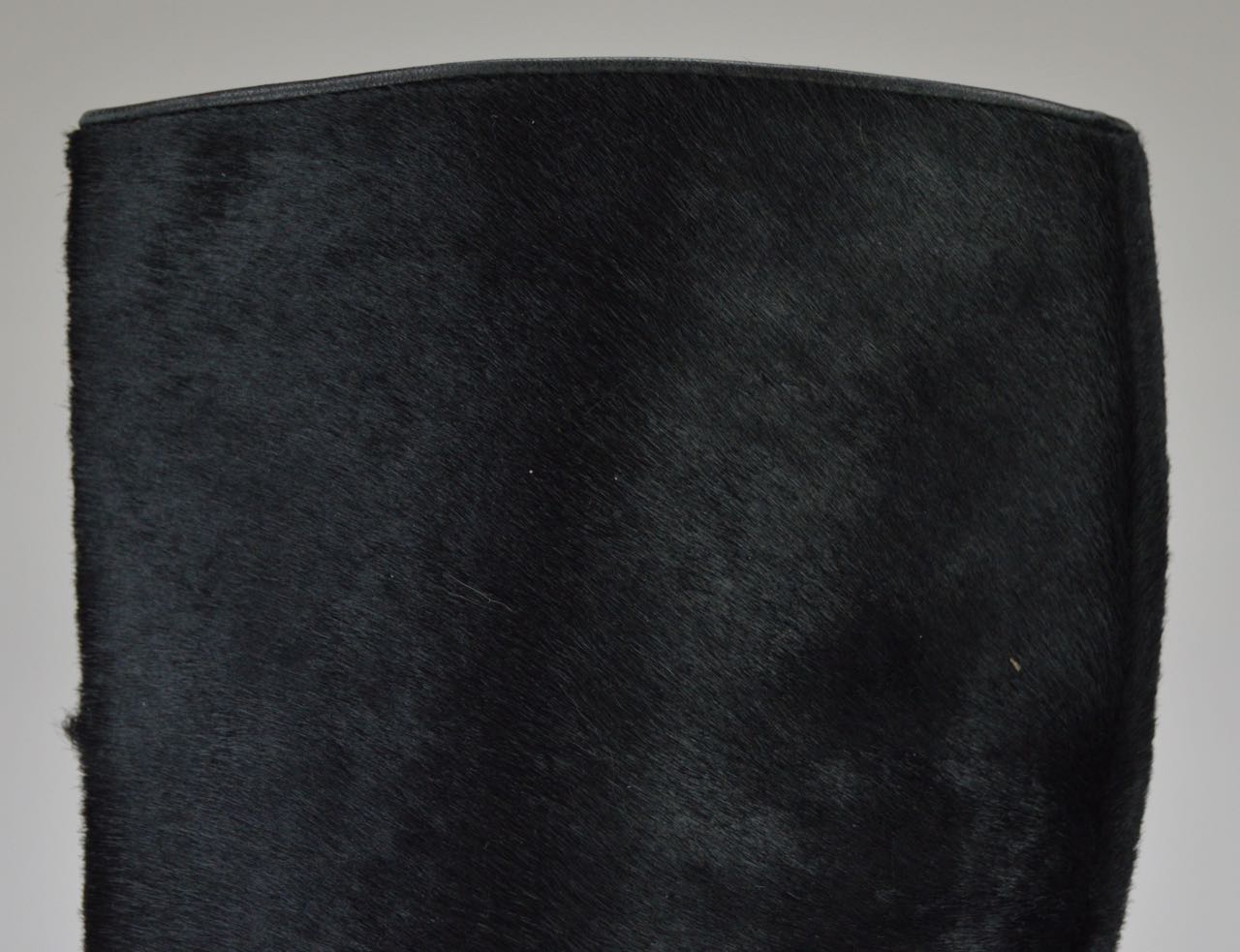 Chanel Black Pony Hair Boots with Patent Leather Cap Toes