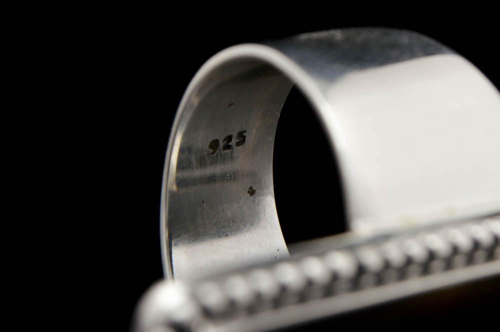 Sterling Silver and Elongated Shell Ring