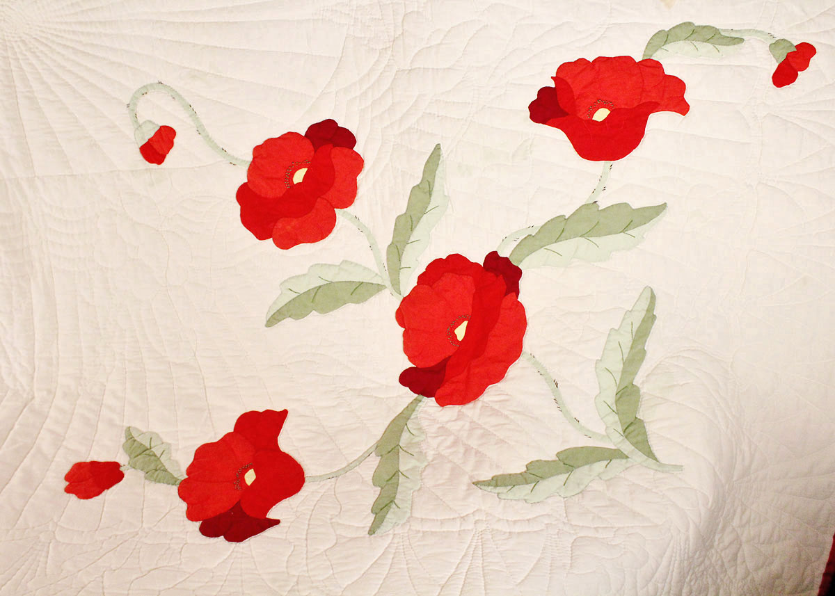 Hand Stitched "Rose" Applique Quilt