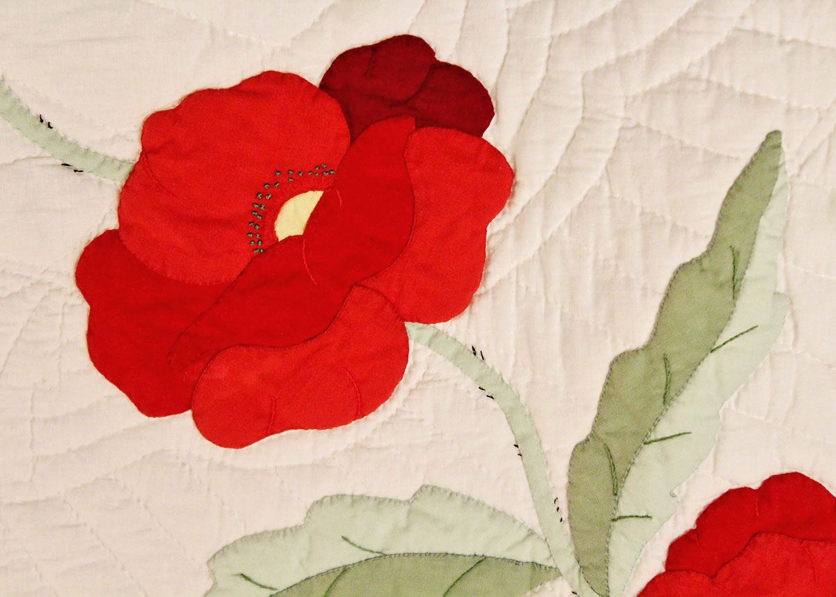 Hand Stitched "Rose" Applique Quilt