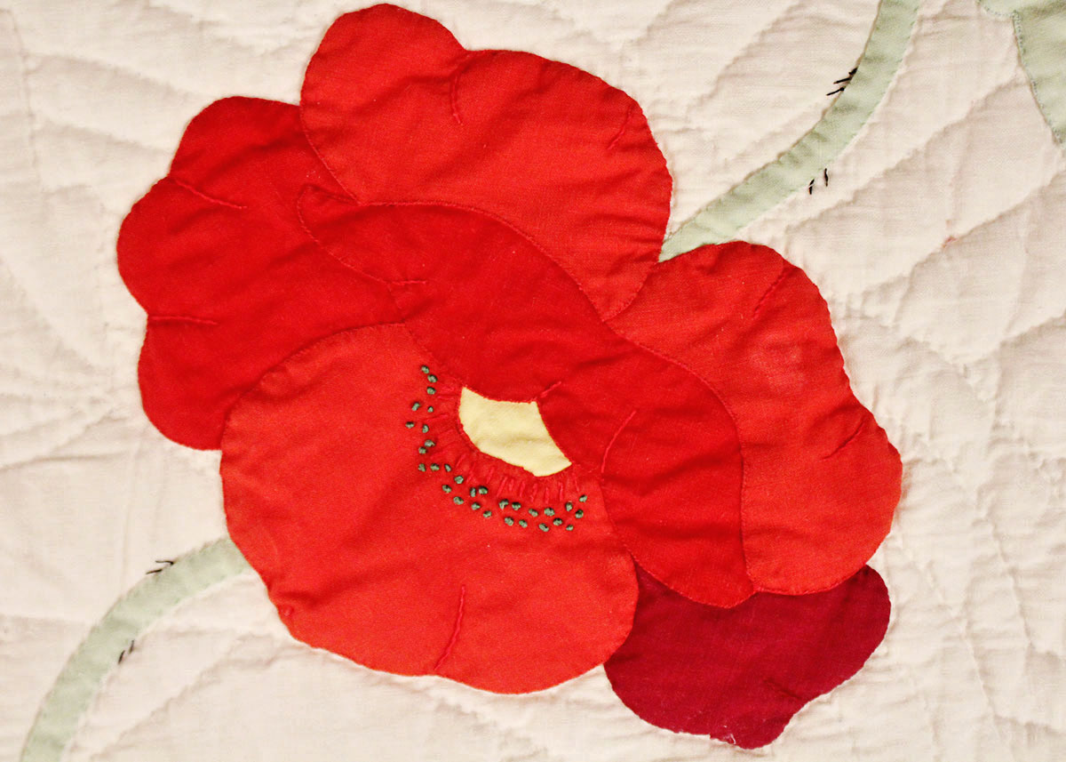 Hand Stitched "Rose" Applique Quilt
