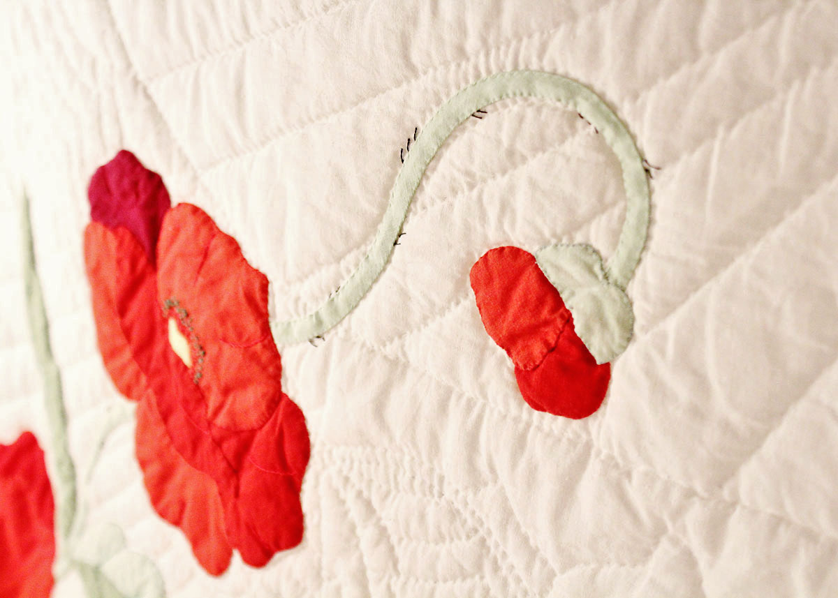 Hand Stitched "Rose" Applique Quilt