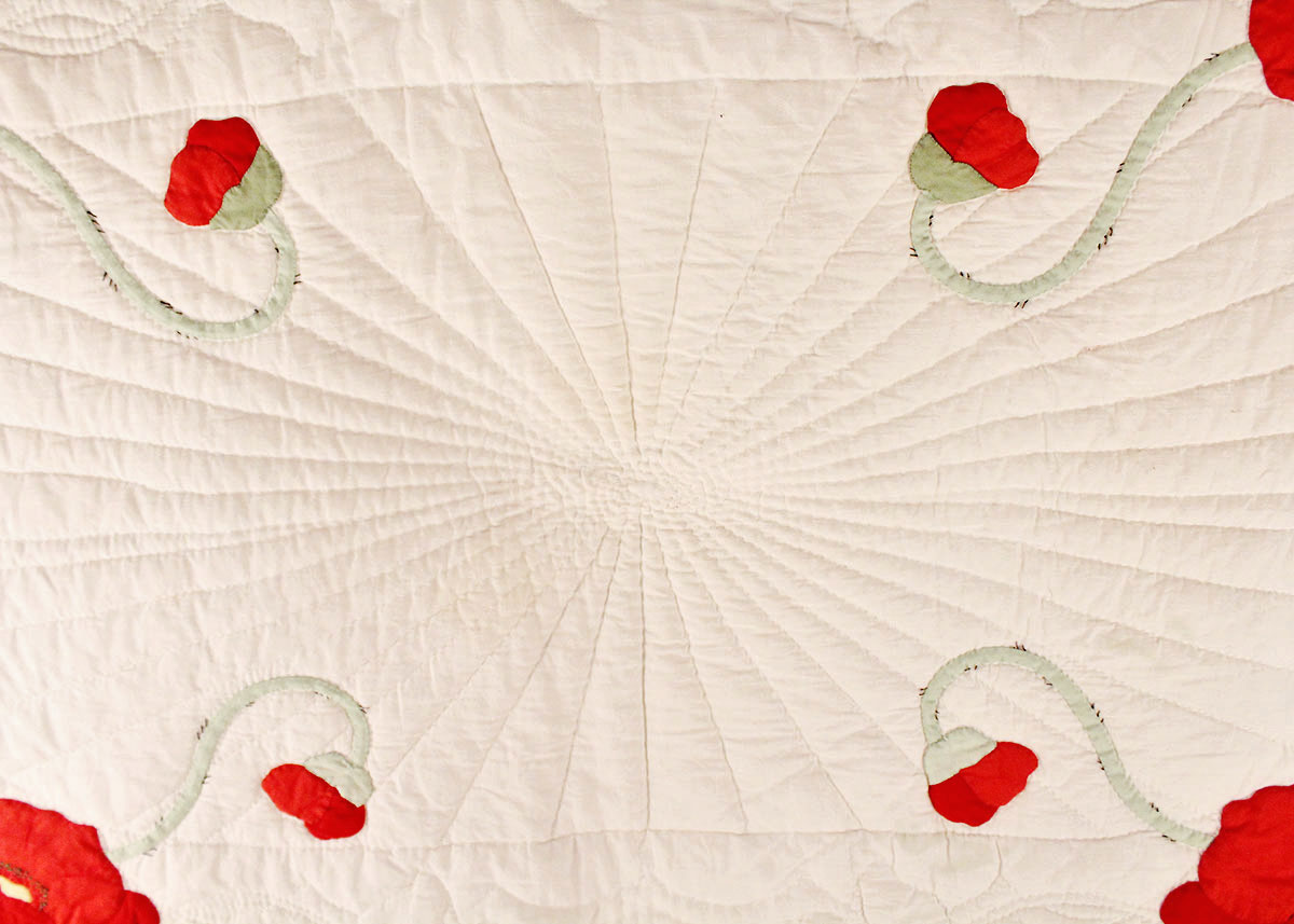 Hand Stitched "Rose" Applique Quilt