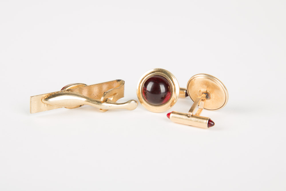 Group of Men's Costume Jewelry with Stones