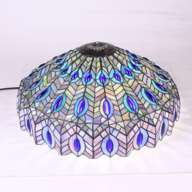 Art Nouveau Stained Glass Peacock Lamp Shade