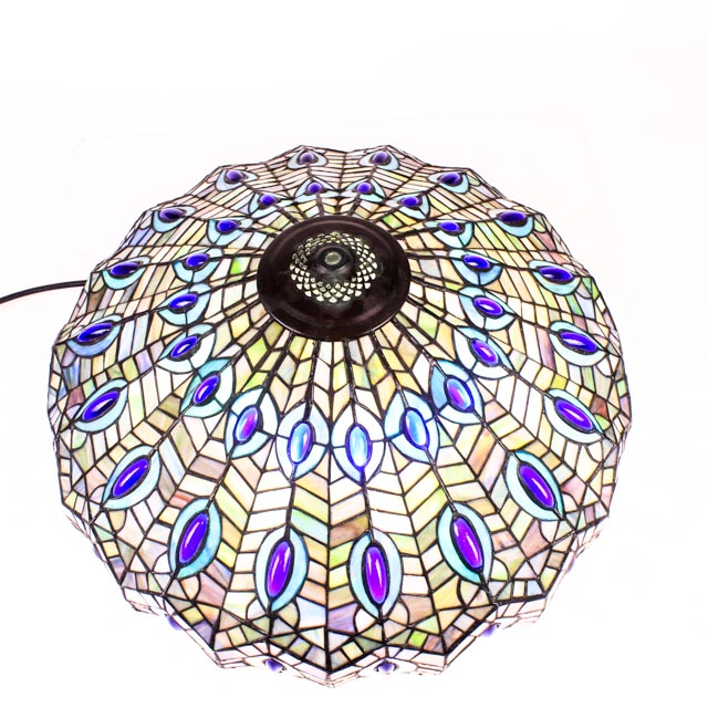 Art Nouveau Stained Glass Peacock Lamp Shade