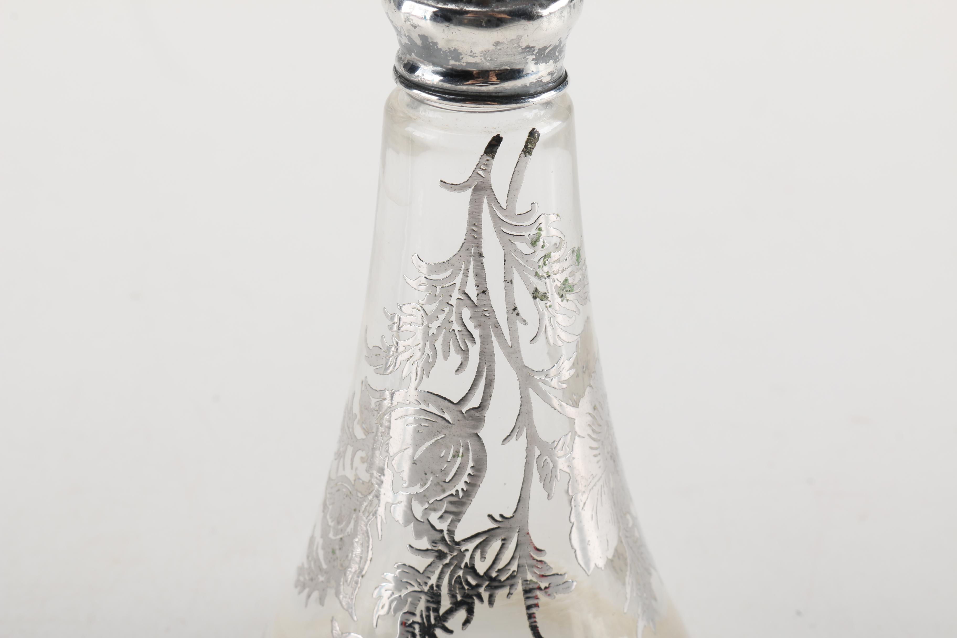 Sterling and Glass Shakers and a La Pierre Weighted Sterling Vase