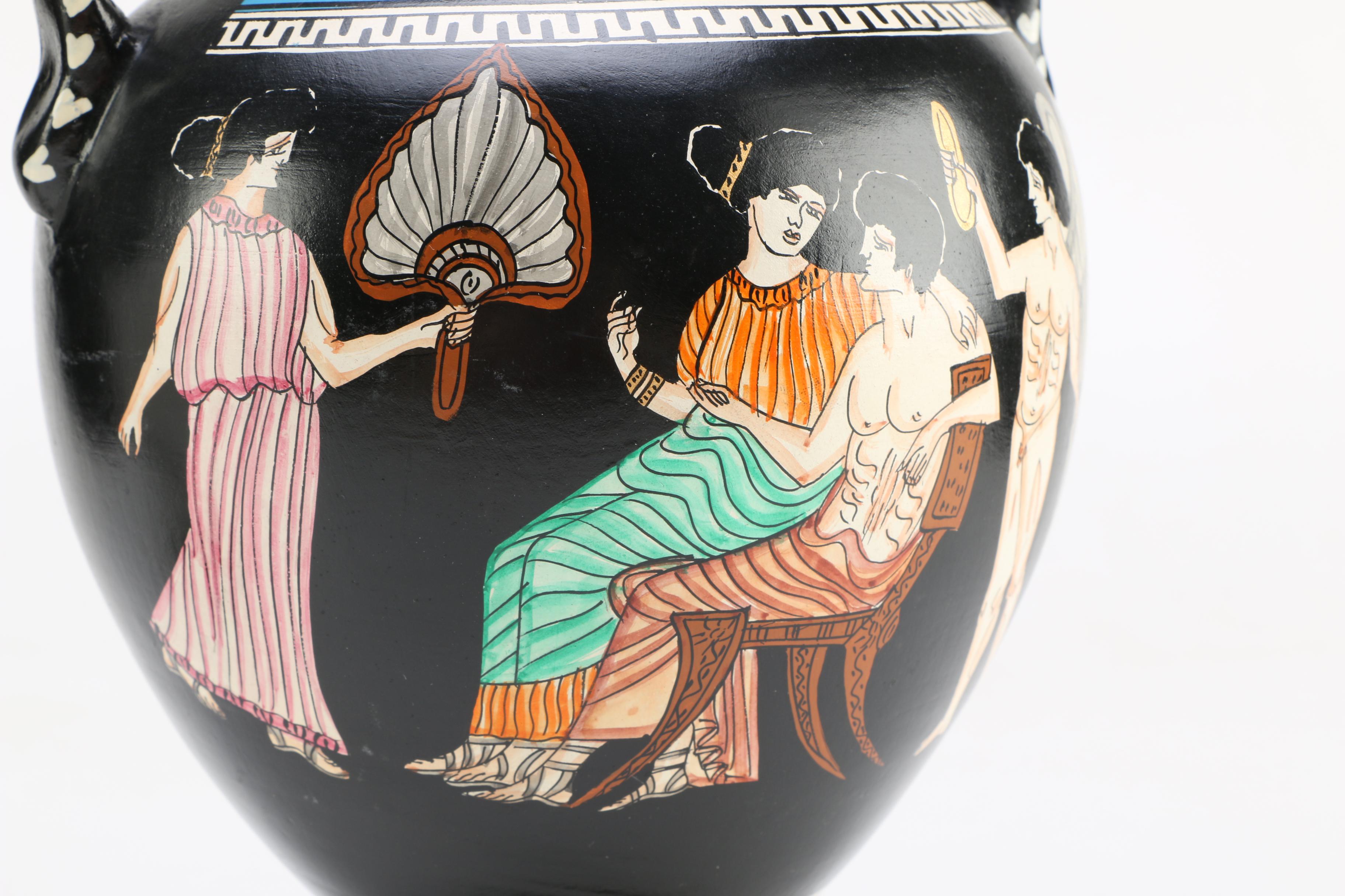 Pair of Handmade Greek Amphora Vases