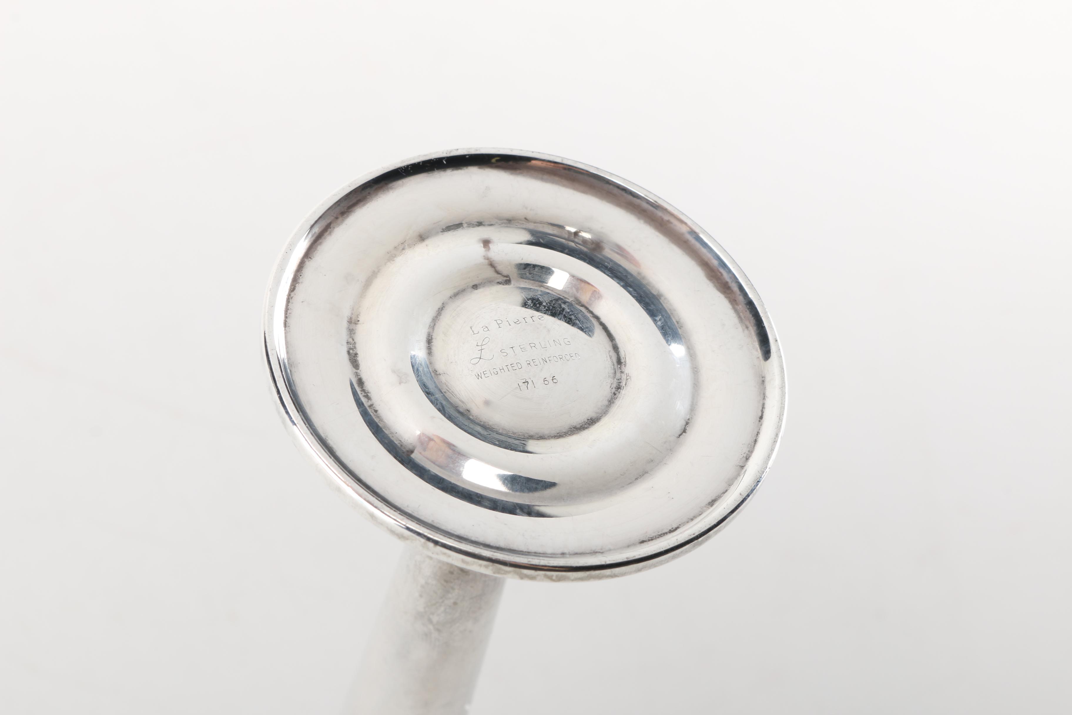 Sterling and Glass Shakers and a La Pierre Weighted Sterling Vase